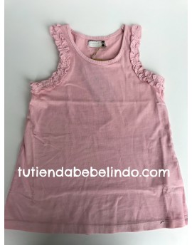 Camiseta niña sin mangas rosa